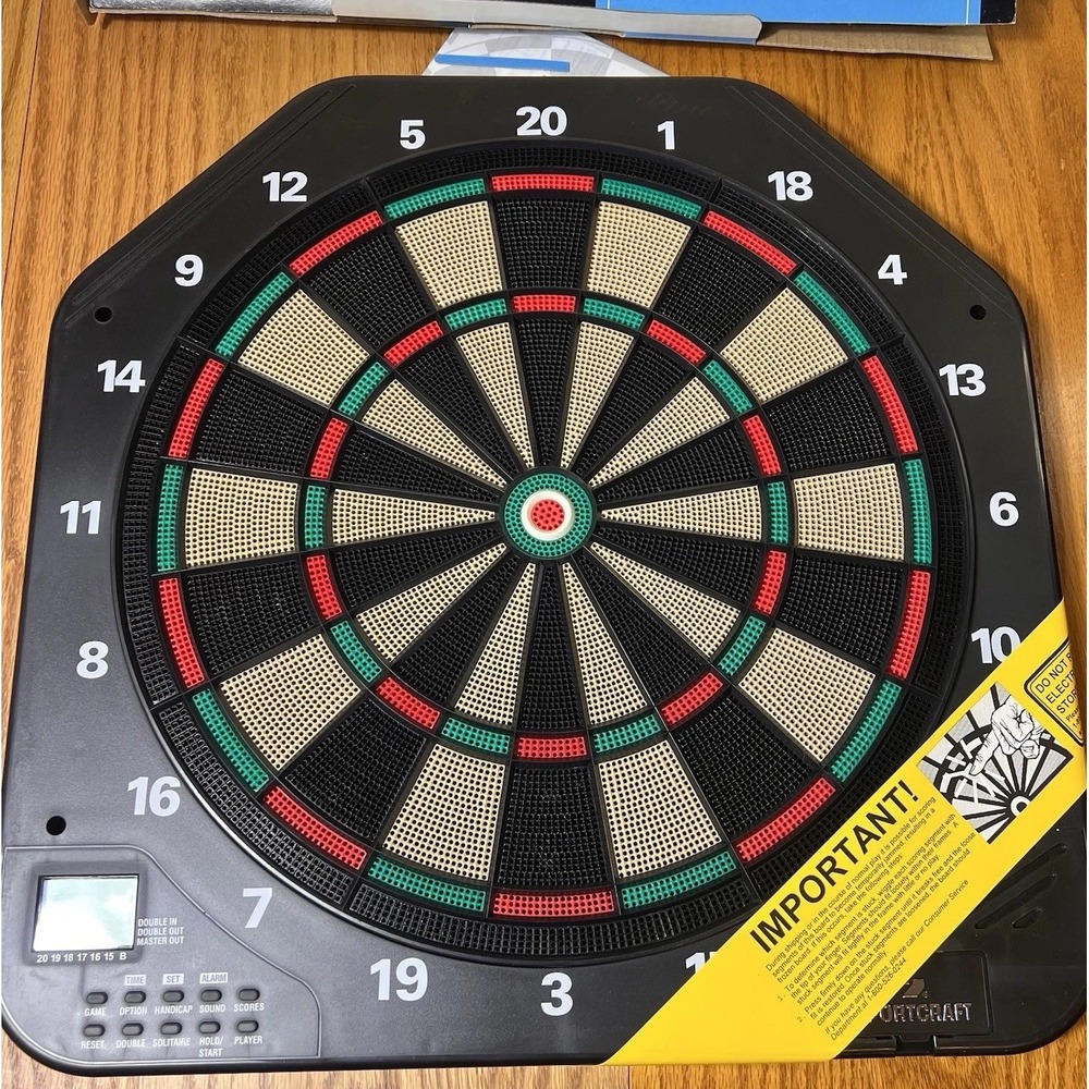 Sportcraft TSX 2400 Electronic Dart Board Open Box New Complete LCD Score Game